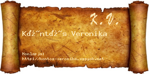 Köntös Veronika névjegykártya